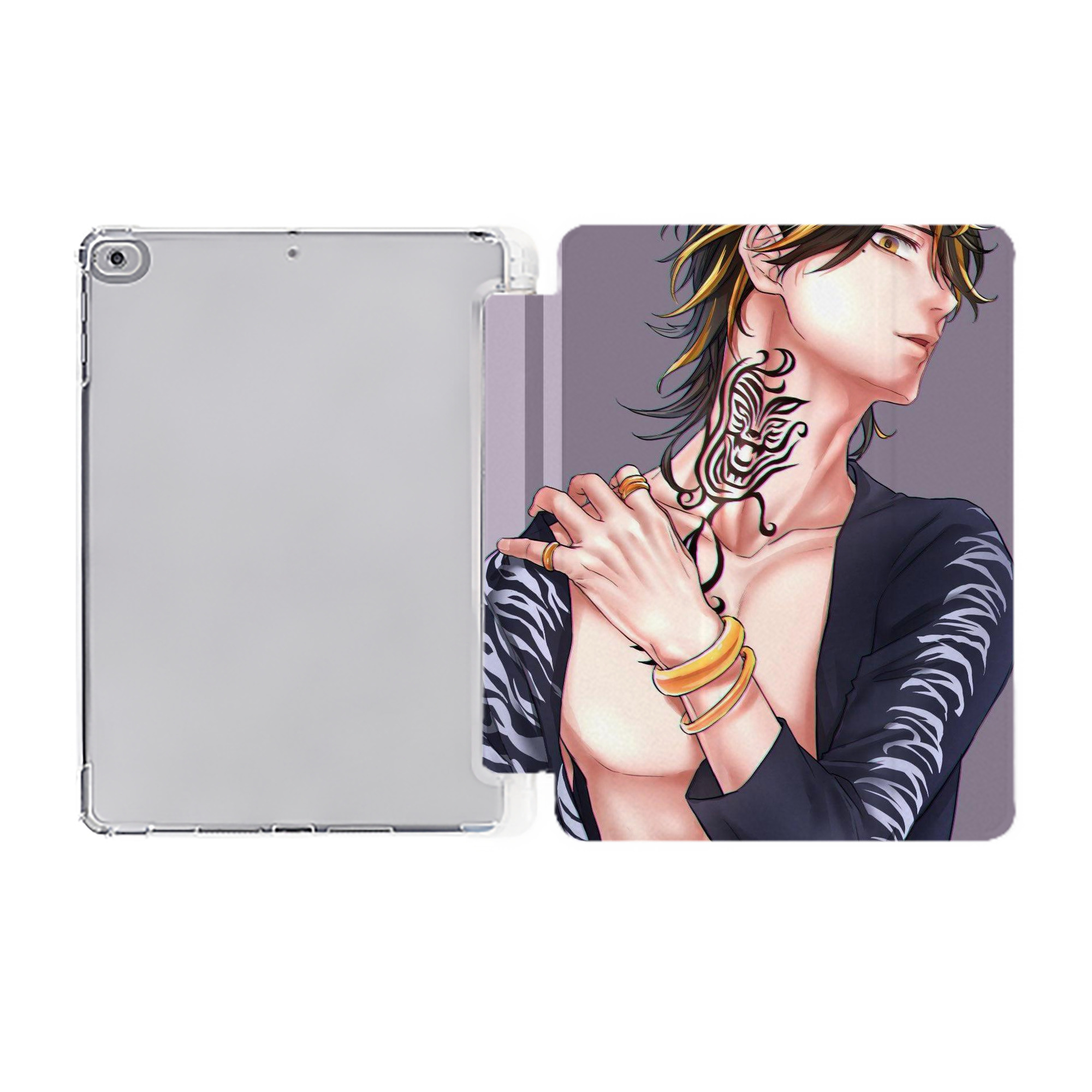 （画像用） 東京リベンジャーズ Tokyo Revengers IPad ケース ペン収納付き 三つ折りスタンド PUレザー×シリコン 対応機種9.5/10.5/10.9インチ